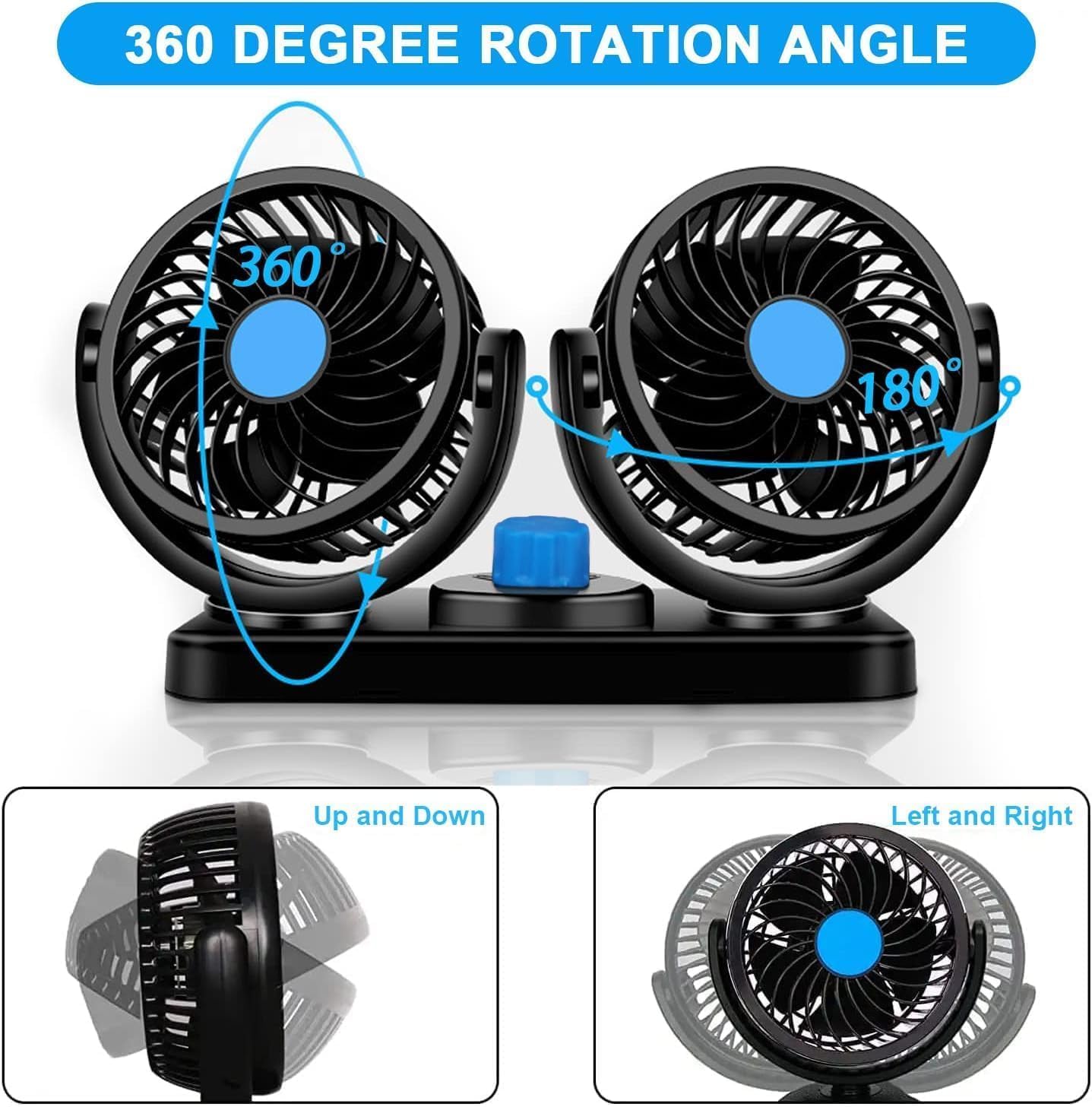 24V/12V Dual USB High-Speed Car Fan