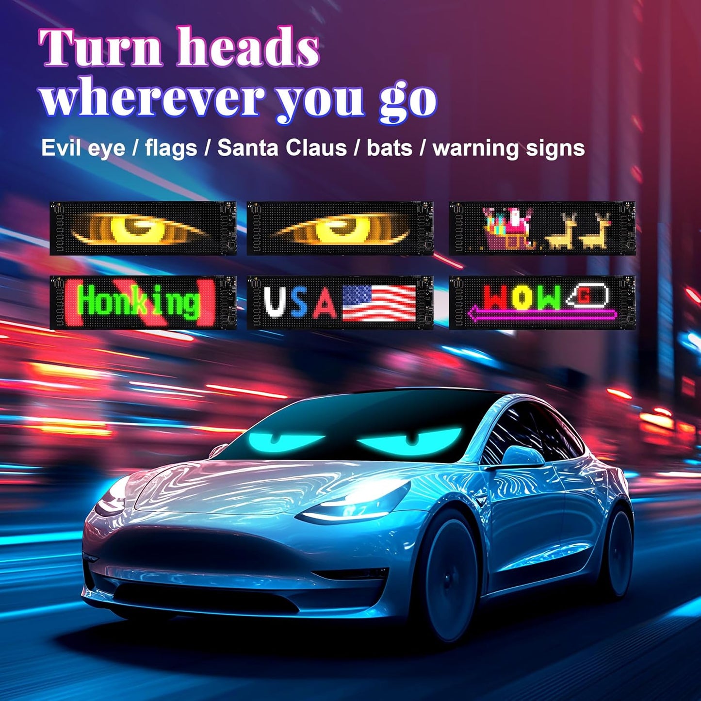 2PC Devil Eyes LED Light Strips for Cars/Trucks/SUVs