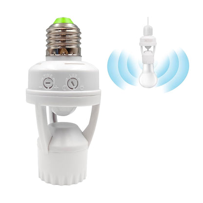 Infrared Sensor Lamp Holder– Auto On/Off, Adjustable Timing & Day/Night Mode!