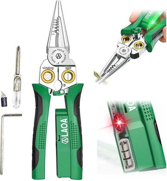 Electrician’s Voltage Tester Pliers (8-in-1)