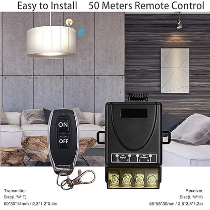 433Mhz Wireless Remote Control Switch AC 110V 120V 240V 220V 30A Relay Receiver with 2 Transmitters for Light Water Pump Household Appliances Farm Irrigation and Electrical Equipment