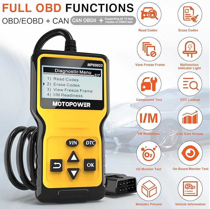 MOTOPOWER MP69033 Car OBD2 Scanner Code Reader Engine Fault Scanner