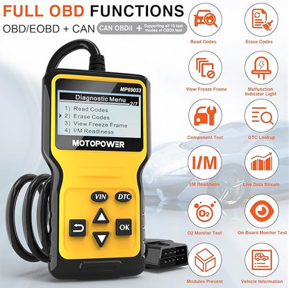 MOTOPOWER MP69033 Car OBD2 Scanner Code Reader Engine Fault Scanner