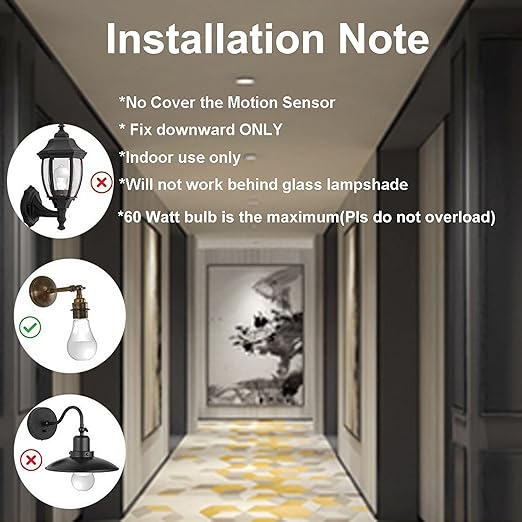 Infrared Sensor Lamp Holder– Auto On/Off, Adjustable Timing & Day/Night Mode!