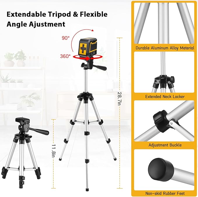 Laser-Level-with-Tripod, Battery Included