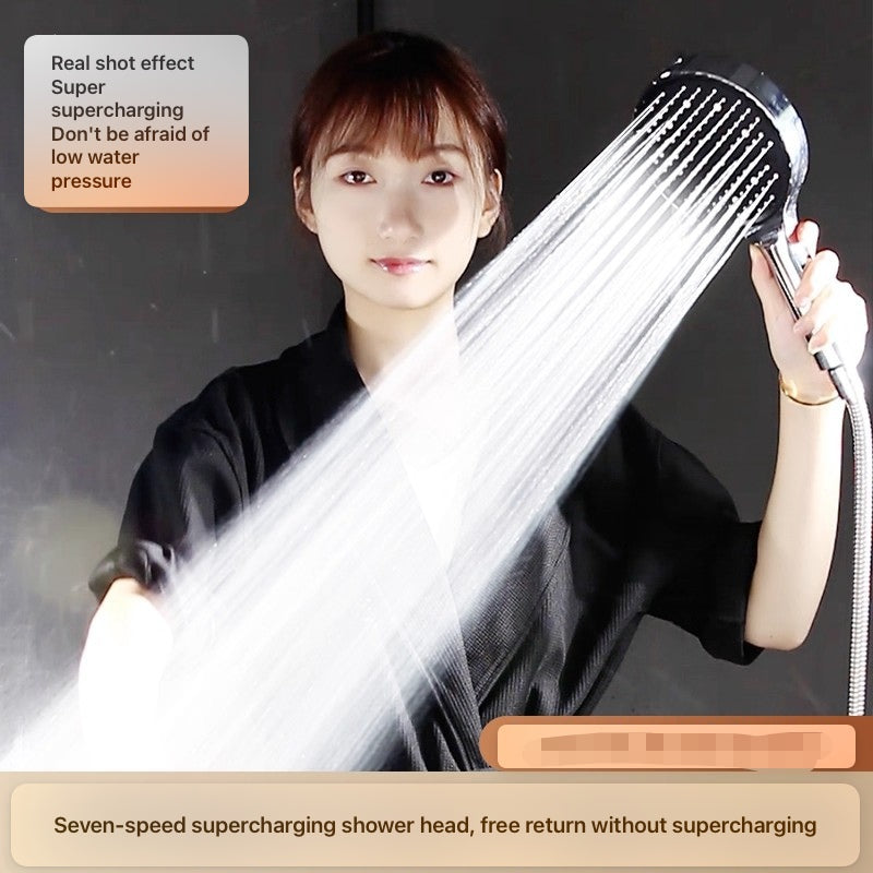 High pressure Silicone Rainfall Shower Head,7-Spray Mode