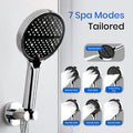 High pressure Silicone Rainfall Shower Head,7-Spray Mode