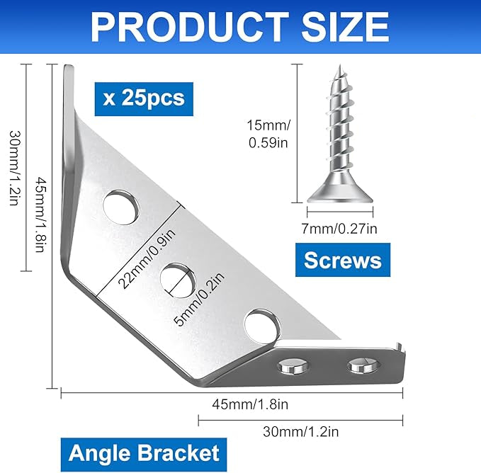 🔥General stainless steel angle brackets with screws