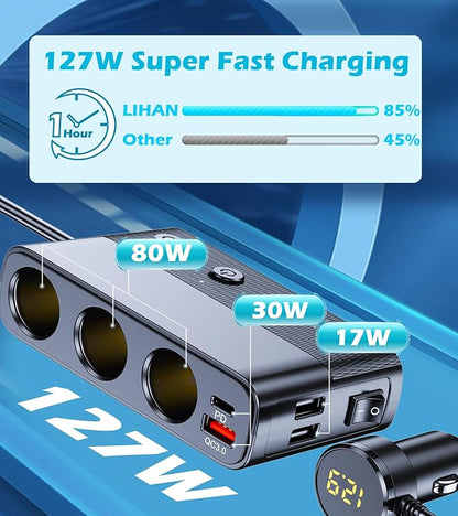 7 in 1 Cigarette Lighter Splitter