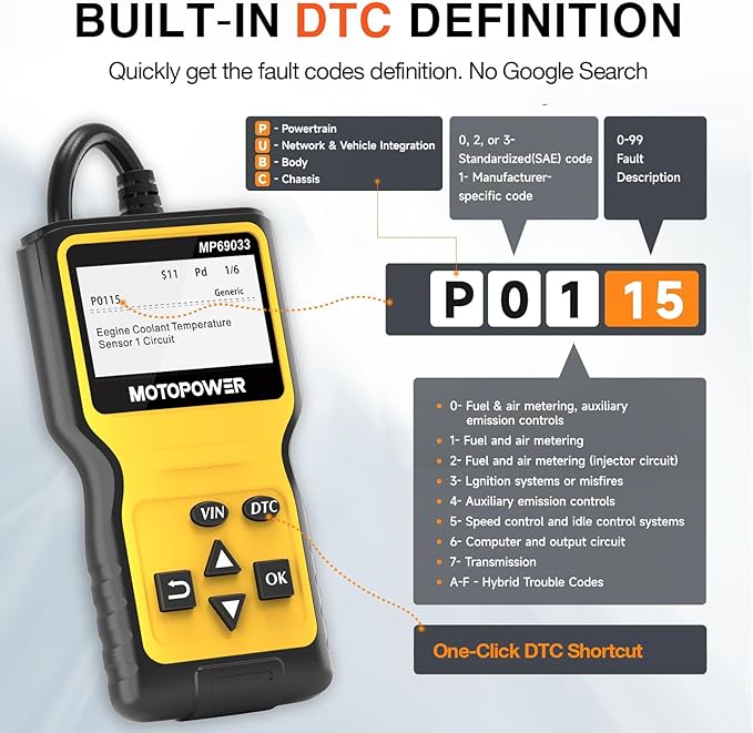 MOTOPOWER MP69033 Car OBD2 Scanner Code Reader Engine Fault Scanner