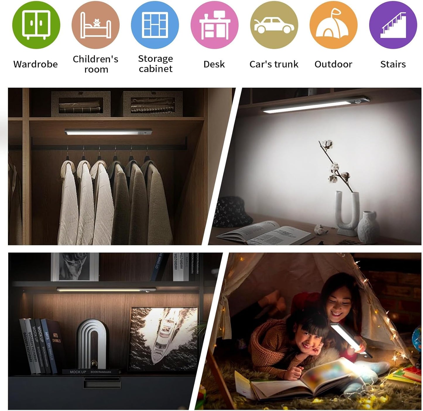 4pcs 8inchs Motion Sensor Light Indoor