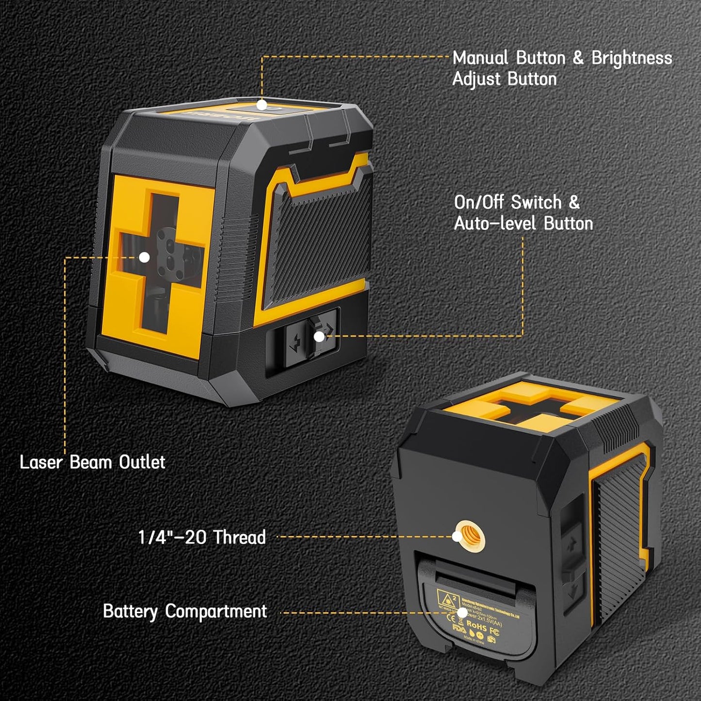 Laser-Level-with-Tripod, Battery Included