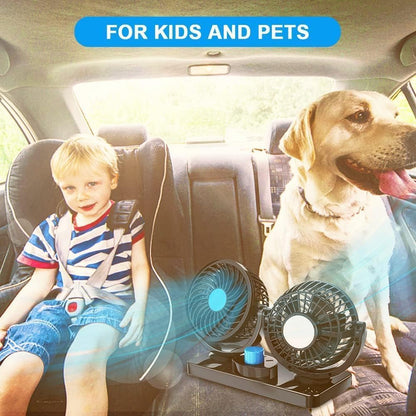 24V/12V Dual USB High-Speed Car Fan