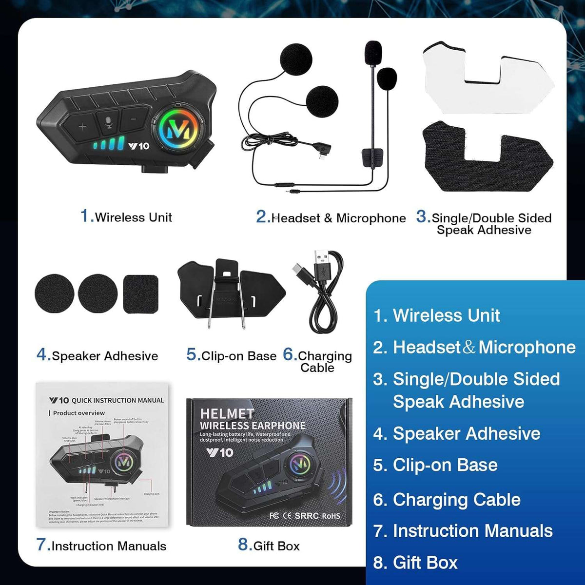 FEYA Motorcycle Helmet Speakers