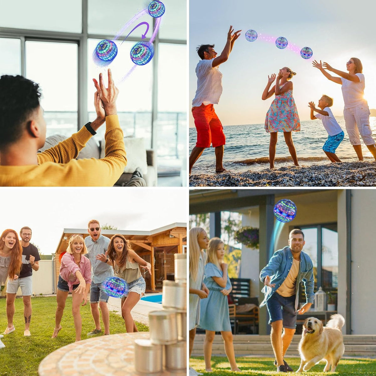 Flying Ball Orb Toys ，Hover Ball Pro Flying Spinner Toy， for  Kids (Blue)