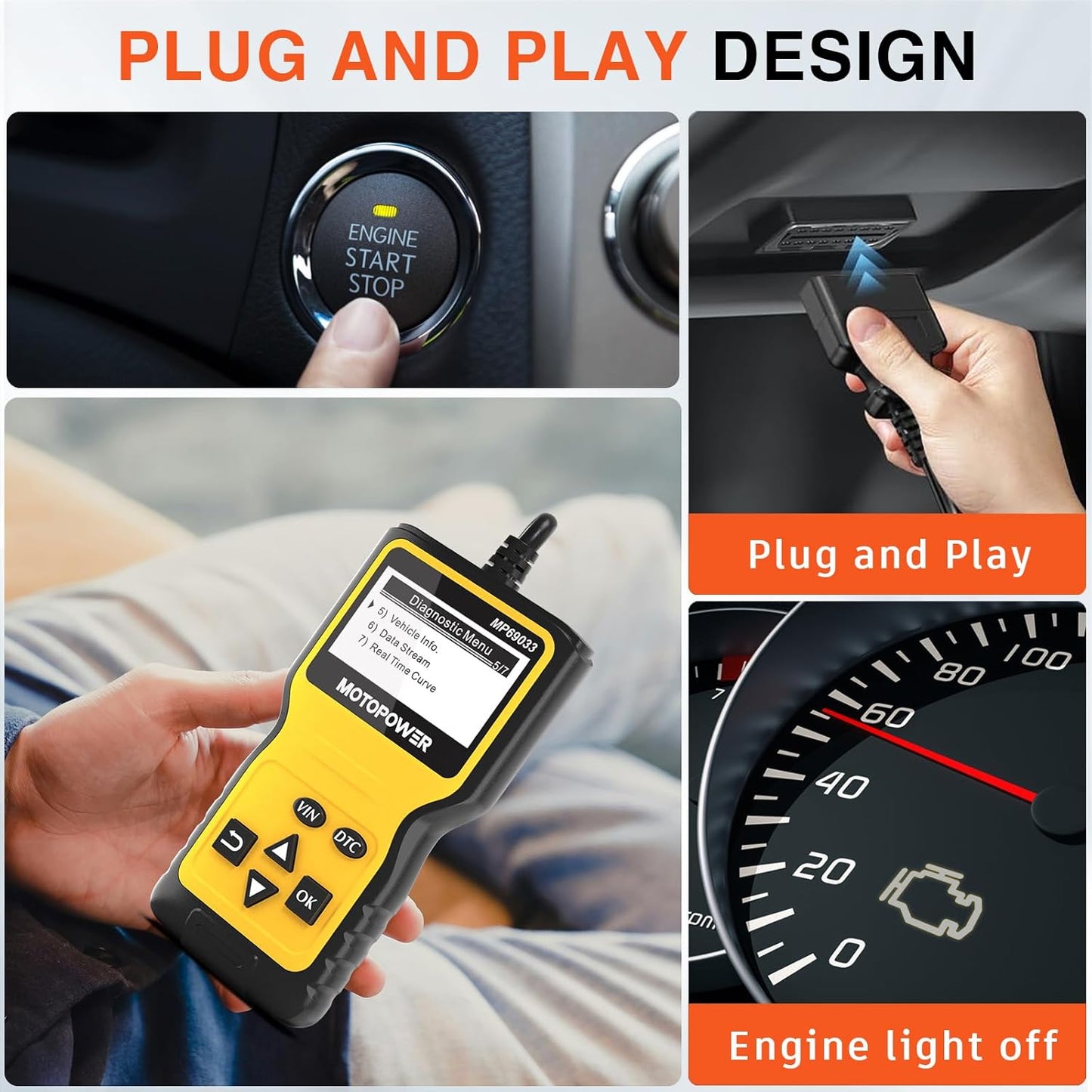 MOTOPOWER MP69033 Car OBD2 Scanner Code Reader Engine Fault Scanner