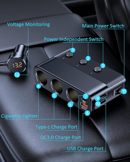 7 in 1 Cigarette Lighter Splitter