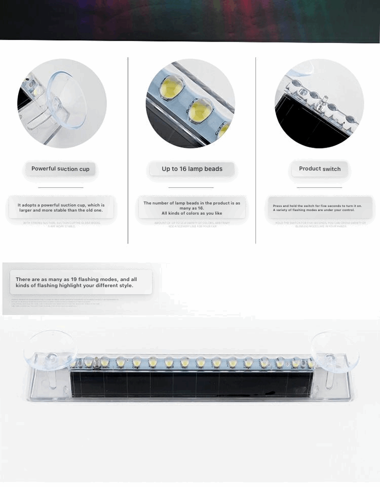 Solar-Powered Suction Cup Warning Strobe Light
